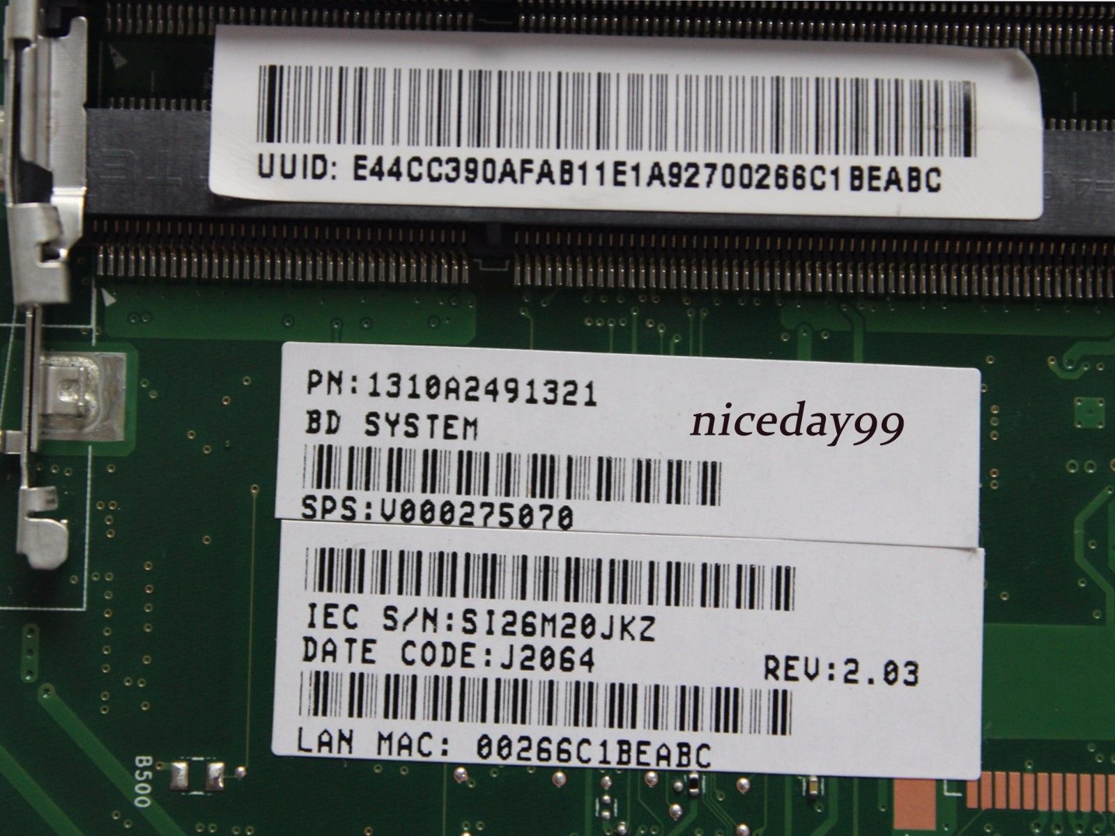 Toshiba Satellite L C 850 C 855 Intel Hauptplatine V000275070 6050 A 2